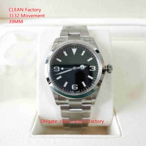 Clean Factory Mens Watch Cal.3132 Movement Super Version 39mm 214270-77200 No Date Sapphire 904l Steel Waterproof Watches Mekaniska automatiska armbandsur