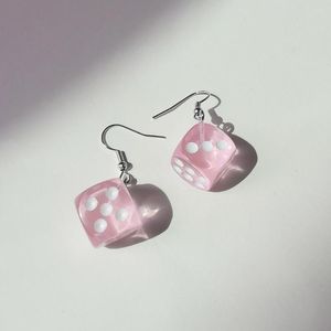 Dangle Earrings Summer Style Multolor Transparent Dice Pendant Fun Creative Acrylic Women's Party Jewelry Gifts