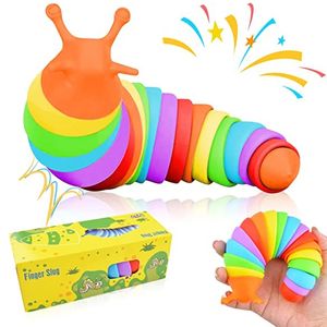 Fidget Toys Slug Slinky 3D Impresso Slug Sress Relester Toy para crianças adultos Ansiedade Relief Toys Gre presentes de festa de aniversário LT0053