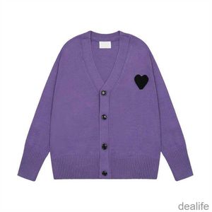 Amis Unissex Designer Am i Paris Sweater Amiparis Cardigan Suor França Moda Knit Jumper Love A-line Pequeno Coração Vermelho Coeur Moletom S-xl Fnui