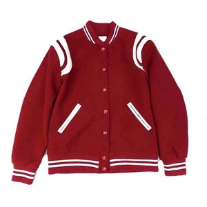 Jaquetas masculinas High Street Classic Baseball Jacket Homens Listrado Y Home Emendado Cor Sólida Varsity College Estilo Casual Casaco Unissex Outono Inverno