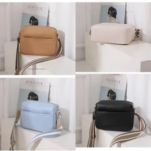 Evening Bags Trendy Female 2023 Foreign Trade Solid Colour PU Crossbody Bag Small Spot Ladies Shoulder Square Backpack