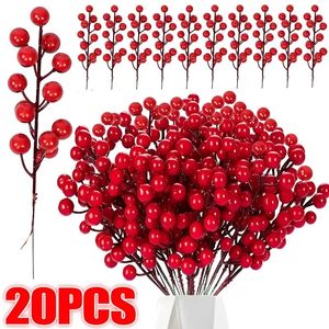 Noel Süslemeleri 201pcs Yapay Meyveler Sahte Holly Berry Çiçek Dikişli Buket Diy Çelenk Noel Hediyeleri Masa Dekor 231114