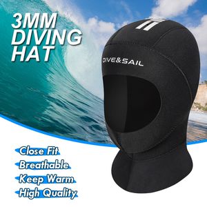 Cuffie da nuoto Cappello da sub in neoprene da 3 mm Cappello antiscivolo professionale unisex Cappuccio invernale Muta resistente al freddo Copricapo Casco per snorkeling 230413