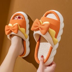 Slippers Home Slippers for Women's Butterfly-Knot Bedroom Platform Slides Non-Slip Female House Slippers Cute Women Indoor Slippers Soft 230414