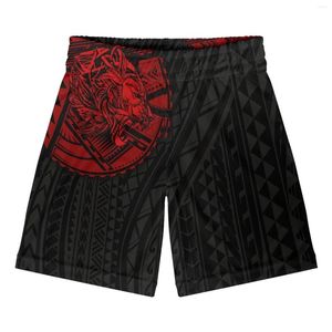 Men's Shorts Polynesian Tribal Samoan Totem Tattoo Samoa Prints Men Drawstring Pants Casual Quick-Drying Swim Surfing Beachwear