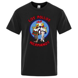 Camisetas masculinas camisetas de moda masculina Summer Los Pollos Hermanos T-shirt Men Chicken Brothers Manga curta Camiseta Hipster Tops 230414