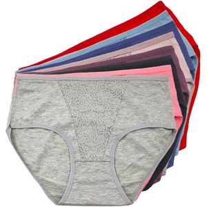 Calcinha feminina 5pcs arranha-céus de grande tamanho de algodão para mulheres roupas íntimas sexy rendas transparentes grandes calcinhas femininas lingerie 230414