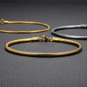 Bärade 1/1,5/2/3mm bredd Rund Snake Chain Link Armband Rostfritt stålkedjor armband för kvinnor män DIY -smycken som tillverkar tillbehörsl231114