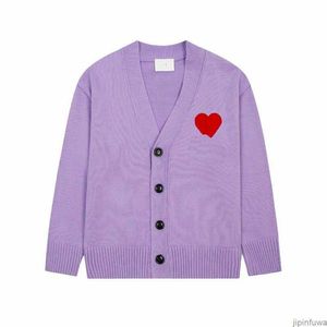 Designer Amis Unisex AM I Paris Maglione Amiparis Cardigan Sweat France Fashion Knit Jumper Love A-line Small Red Heart Coeur Felpa S-xl ULUO