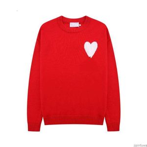 AM I Paris Amis Designer Sweater Amiswater Jumper Hoodie Winter Thick Sweatshirt Jacquard A-word Red Love Heart Pullover Men Women Amiparis ZLMD