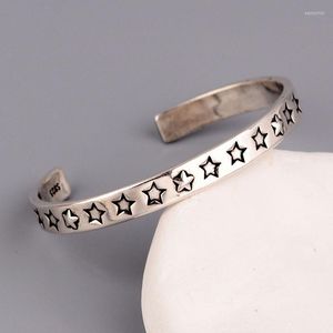 Bangle Silver Color Star Otwarcie dla kobiet Trendowa wysokiej klasy biżuteria na szyję antyallerging pulseras MuJerbangle Kent22