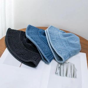 Berretti Cappello da cowboy Protezione solare Anti-pilling Antivento Hip Hop Secchiello in denim lavato per il viaggio