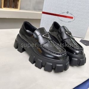 Scarpe da design scarpe da uomo mocassini monolite sneakers donne morbide piattaforma di vaccina sneaker triangolo logo scarpe da ginnastica con scatola 35-46