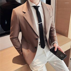 Men's Suits 2023 British Mature Solid Color Business Casual Blazer Fashion Slim Groom Wedding Party Social