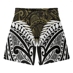 Shorts masculinos Polinésio Tribal Pohnpei Totem Tatuagem Impressões Ginásios Secagem Rápida Correndo Homens Fitness Esporte Masculino Treinamento Esportes