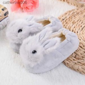 Pantofole invernali per bambini Pantofole per bambini Tenere al caldo Pantofole di peluche per cartoni animati Nuove neonate Ragazze Scarpe da coniglio carine Scarpe antiscivoloL231114