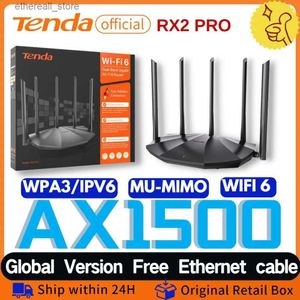 ルーターTenda Wifi 6ルーターAX1500ギガビットワイヤレスルーターデュアルバンド2.4g 5GHz Wifi Reapter Gigabit Wi-Fi 6ルーター5*6DBIアンテナQ2311144