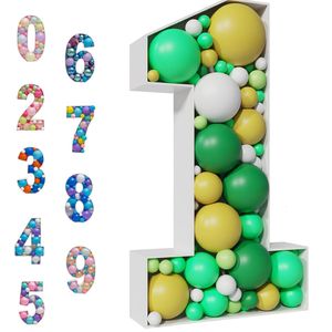 Party Decoration 73 93cm Giant Number Mosaic Balloon Frame Birthday Filling Box Decorations Kids Anniversary Wedding Decor 230414