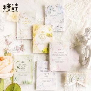 60pcs/lot Memo Pads Material Paper Flower Butterfly Dance Junk Journal Scrapbooking Cards Retro Background Decoration