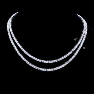 Personlig vintage 14K Solid White Gold med VVS VS CVD -runda klipp igi GIA Certified Lab Grown Diamond Tennis Necklace 7kwy