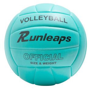 Balls Soft Volleyball Official Size 5 Indoor Training Blue PU Outdoor Sand Beach Games Men Students Youths Green Volleyballs 230413