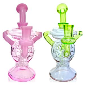 Vintage PREMIUM SWISS RECYCLER Glass Bong Water Hookah Smoking Pipes With Bowl Original Glass Factory can put customer logo by DHL UPS CNE