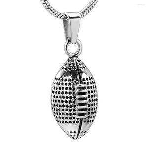 Hänghalsband IJD11941 316L Stainles Steel Rugby Cremation Jewelry Men/Boy's Keepsake Memorial Urn Necklace Hold Ashes of Loved One