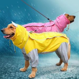 犬のアパレル大型犬の服レインコート防水犬スーツレインケープペットオーバーオールビッグドッグフード付きジャケットポンチョペットレインジャンプスーツ6XL 231114