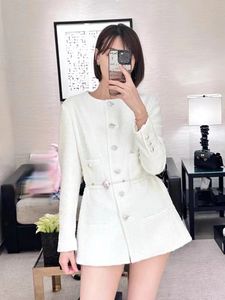 Chan Home New 2023 Spring Women's Brand Jacket Fashion Gorgeous Top-klass Autumn Winter Chains Logo Tweed Coat Leisure Overcoat Cardigan Birthday Mors dag gåva