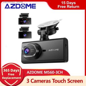 CAR DVR AZDOME M560-3CH 3 Channel Dash Cam 4 IPS Pekskärm Byggd i 128 GB EMMC-lagring med WiFi Dashcam GPS-kamera för fordon Q231115