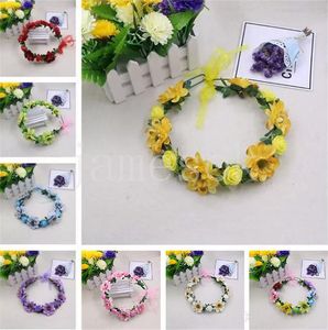 Mode Hochzeit Braut Blumenkrone Kinder Kopfschmuck Kränze Handarbeit künstliche Blumen Haarband DF174