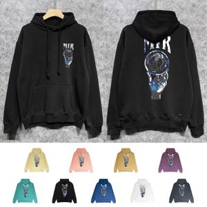 Designer color hand-supported planet print multi-color long-sleeved hoodie street loose pure cotton hoodie for men and women