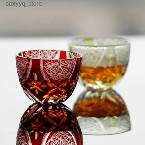 Wine Glasses Crystal Shot Glasses Handmade Lead Free Glass Liquor Glass Party Drinking Wine Glasses for Sake Baijiu Shochu 1.5oz 1pc Q231115