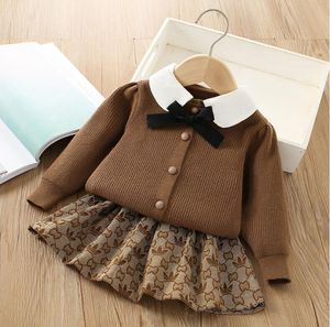 abiti firmati per bambini ragazza Set di abbigliamento maglione cardigan jeans Gonna principessa cappotto per bambini Regalo di Natale