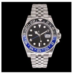 Veri orologi di lusso della fabbrica AR Blueblack Lunetta in ceramica pulita GMT II 40mm 904L 126710 VS ETA3285 movimento Orologio automatico da uomo con aghi luminosi impermeabili in zaffiro