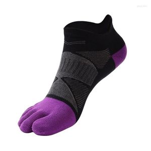 Men's Socks Men's Five-toed Breathable Color Matching Sports Toe Summer Cotton Short Low-top 5 Finger Set