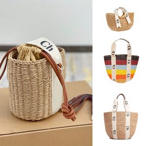 Terceira bolsa de palha de palha de palha de mulher Raffia saco de ombro de cesto lenhoso homem homem de mão saco de mão crossbody luxury designer balde grande bolsa grande bolsa de bolsa de bolsa