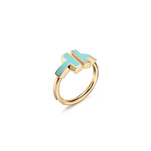 Tiff T open Ring 18-каратное позолоченное проволочное кольцо для женщин Мужские обручальные кольца с жемчужным бриллиантовым кольцом в месяц модный подарок на День Святого Валентина