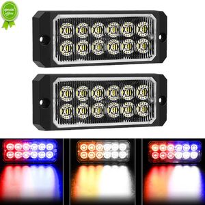 New 2X Led Strobe Warning Light Strobe Grille Flashing Lightbar Truck Car Beacon Lamp Amber Traffic Brake Turn Signal Light 12V 24V