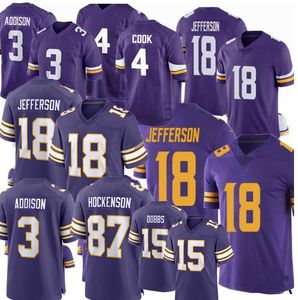 J.J.McCarthy Jersey Aaron Jones Jordan Addison Justin Jefferson Harrison Smith T.J.Hockenson Andrew van Ginkel Jared Allen Alan Page Randy Moss Football Maglie