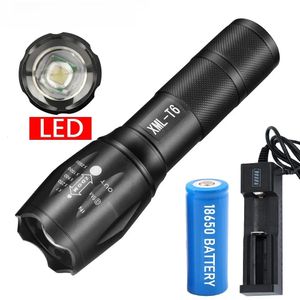 Utomhus Gadgets High Power Portable Rechargeble LED Ficklamp USB Lantern Camping Torch Light Ultra Powerful Searchlight Battery Lamp 231115