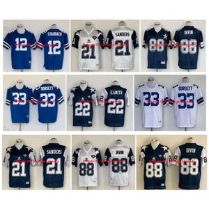 SL Throwback Michael Irvin Football Jersey Cowboyes 22 Emmitt Smith 8 Troy Aikman 12 Roger Staubach 33 Tony Dorsett 21 Deion Sanders 75th