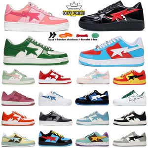 casual shoes designer shoes Sk8 Shoes for Men Women Low Tops bapestass Casual Shoes Shark Star SK8 patent leather Black White Blue Outdoor Sports Sneakers Trainers
