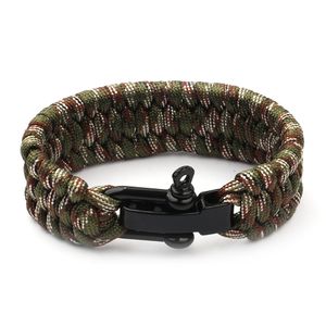 Bracciale da uomo in paracord intrecciato di sopravvivenza all'aperto