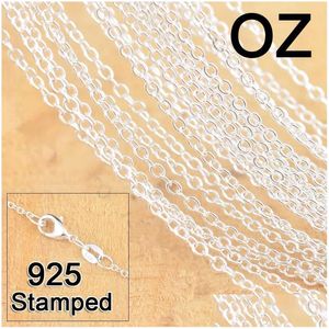 Łańcuchy 1mm 925 Sterling Sier Chains Biżuter