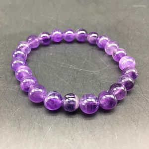 Charm Bracelets 4mm 6mm 8mm 10mm Natural Stone Love Purple Bead Amethys Bracelet Round Chain Beads Jewelry For Women Friend Gift