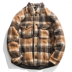 Herrarna Down Fashion Mens Winter Parkas Casual Pocket Long Sleeve Jacket Outwear Coat Thick Warm Plaid Casaco Masculino 2023