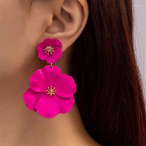 Orecchini posteriori Fiore colorato Orecchino a cerchio Donna Ragazza Placcatura in oro argento Accessori per gioielli di moda Regalo per feste Stile 2023