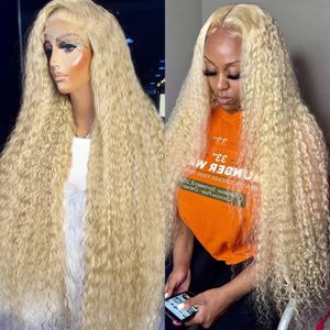 Synthetic s 613 Honey Blonde Water Curly Transparent 13x6 HD Lace Frontal Brazilian Remy Color 13x4 Loose Deep Wave Front Human Hair 231114